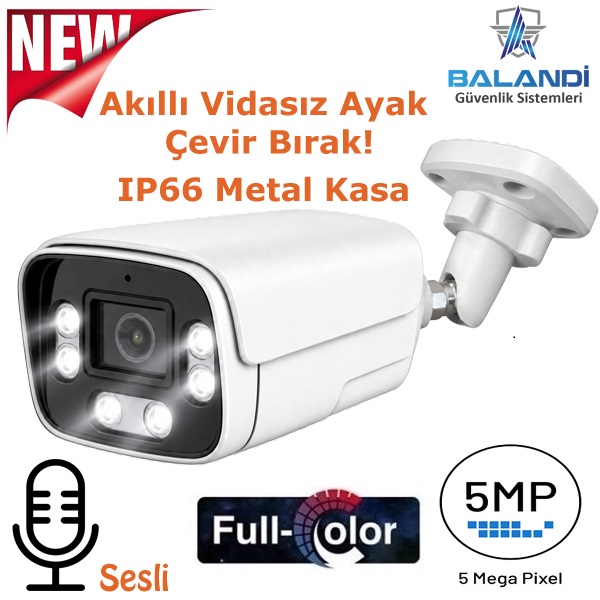 BALANDI PRO-465FC 5MP 3.6MM AHD SESLİ BULLET 