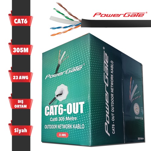 POWERGATE CAT6-BOX 23AWG CAT6 KABLO 305MT OUTDOOR