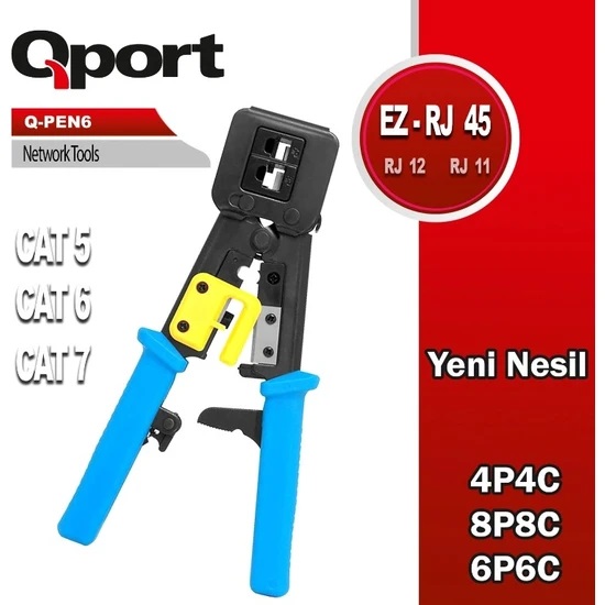 QPORT Q-PEN6 YENİ NESİL EZ-RJ CAT6 CAT5 AĞ PENSESİ