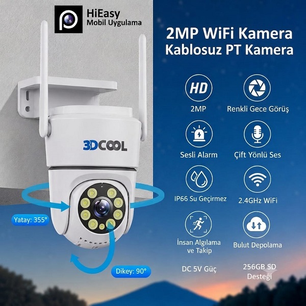3DCOOL 3D-1100WF 2MP 1 KAMERALI KABLOSUZ KAMERA