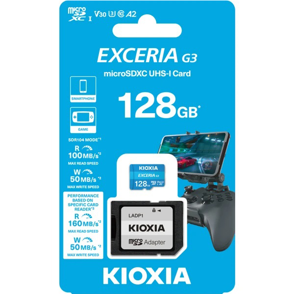 128GB KIOXIA 4K V30 MICRO SD KART BELLEK